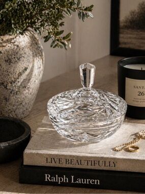 CRYSTAL candy dish with lid